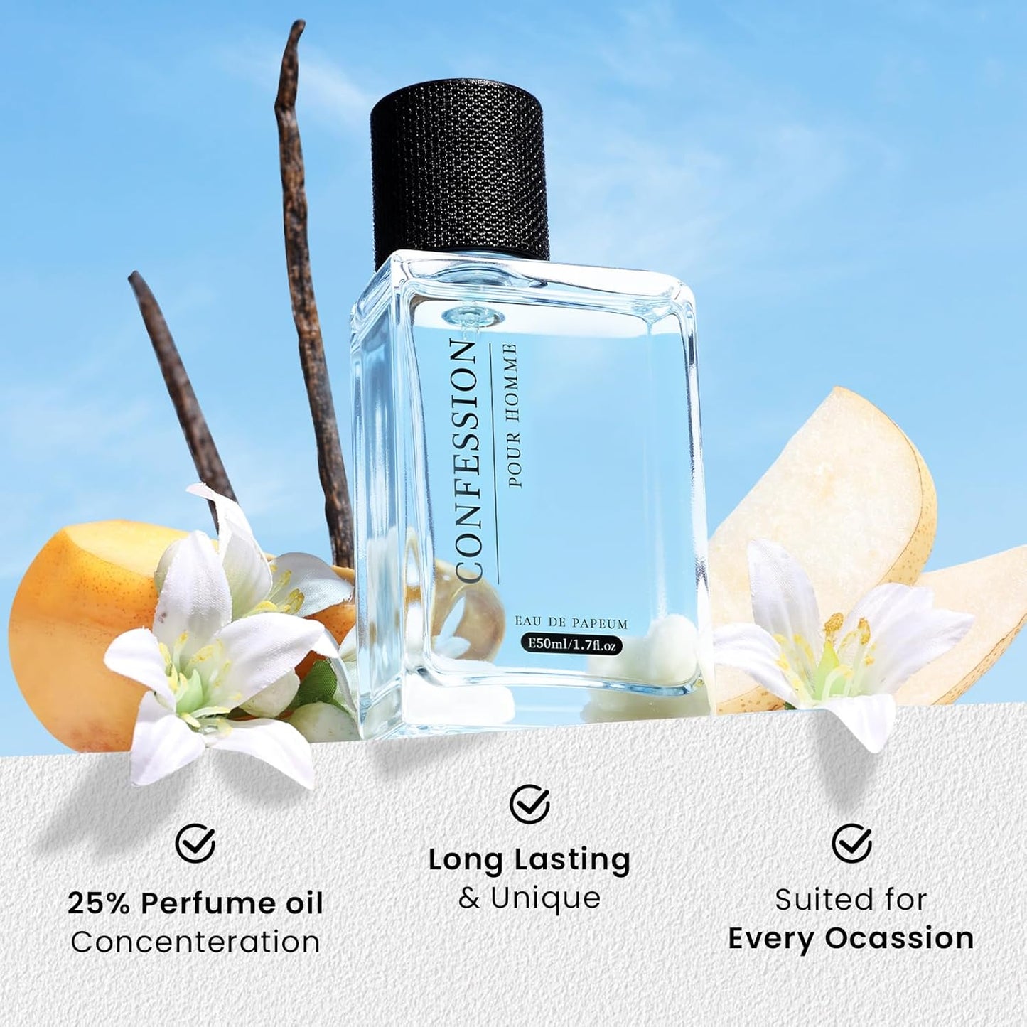 Women'S Eau De Toilette Perfume Long Acting Spray Perfect, High White Cologne 50ML