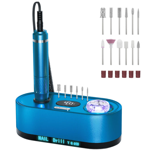 40000RPM Electric Nail Drill Kit – Professional Nail File Machine with LCD Display