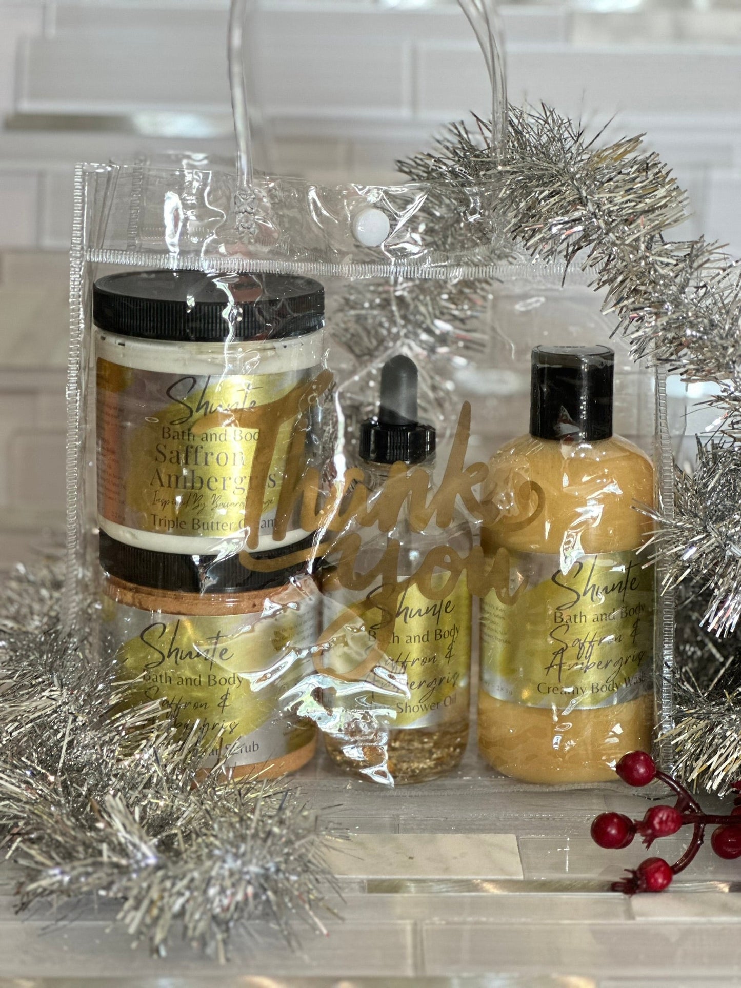 Luxury Body Care Gift Set, 4-Piece Bath and Body Bundle