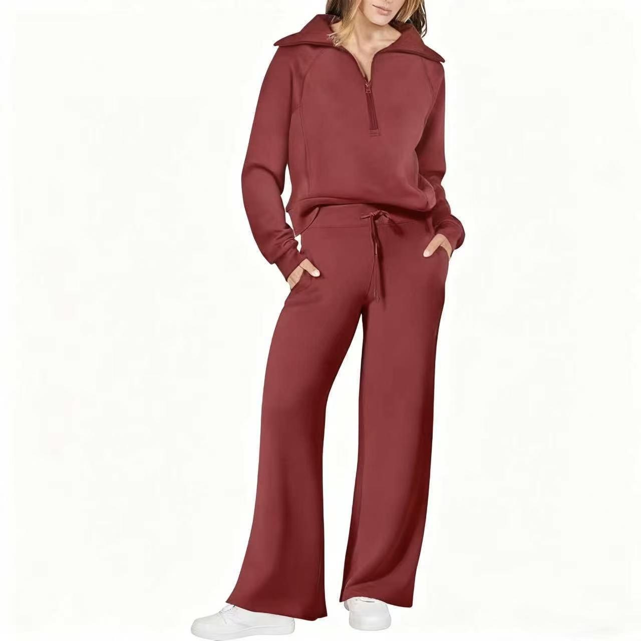 Women Zip Up Hoodie Set Two Piece Sweatsuit with Thumb Holes Casual Fall Outfit