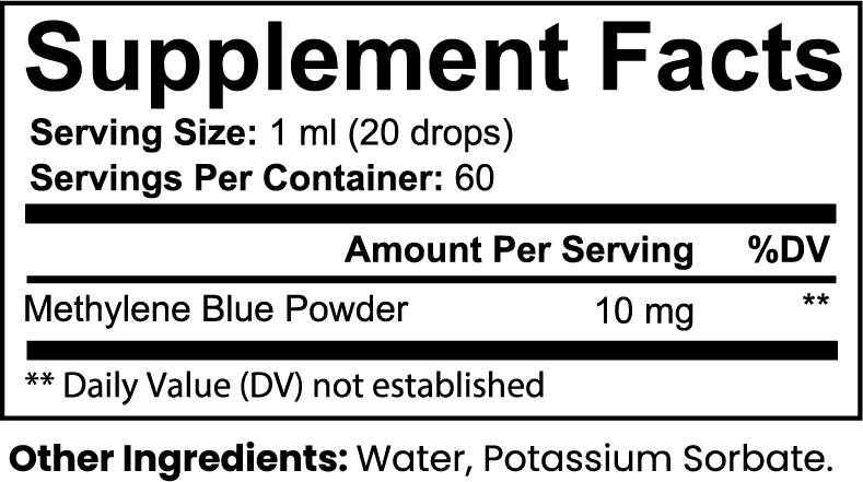 Methylene Blue Drops – Cognitive Support, Cellular Energy & Wellness