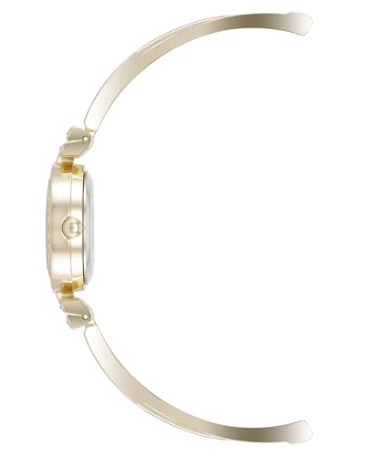 Anne Klein Women’s Crystal Accented Bangle Watch & Bracelet Set – Elegant Gold-Tone Jewelry Set