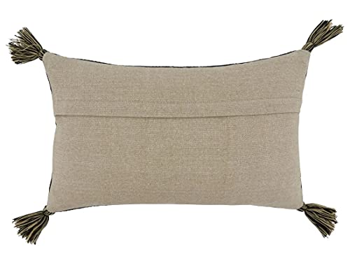 Fennco Styles Hamsa Hand Embroidered Tassel Pillow, 20 x 20