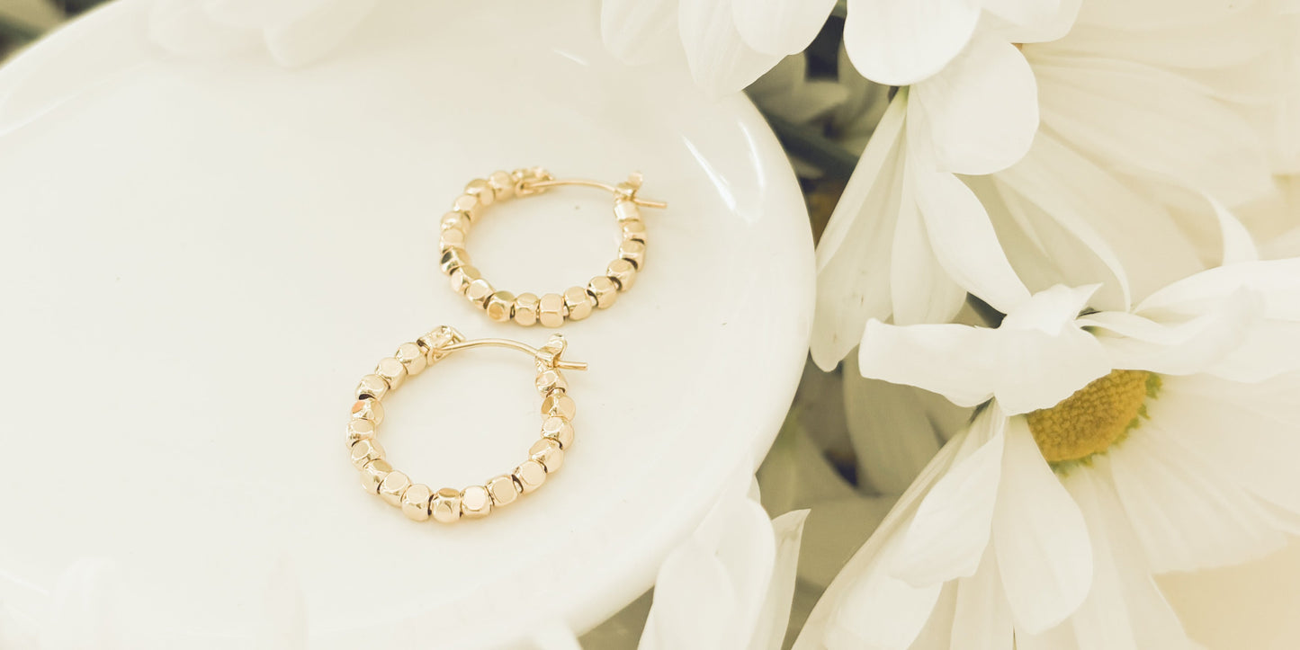 Gold or Silver Glimmer Hoop Earrings, Sparkling Statement Earrings, Elegant Everyday Jewelry, Gift for Her