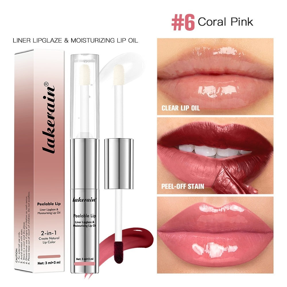 Peel Off Lip Gloss 2-in-1 Long Lasting Glossy Lip Tint