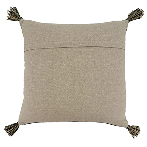 Fennco Styles Hamsa Hand Embroidered Tassel Pillow, 20 x 20