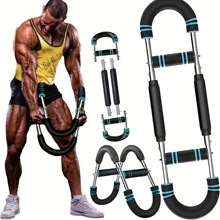 Multi-Functional U-Shaped Arm Strengthener and Chest Trainer, Adjustable Forearm Exerciser for Home Gym and Bodybuilding