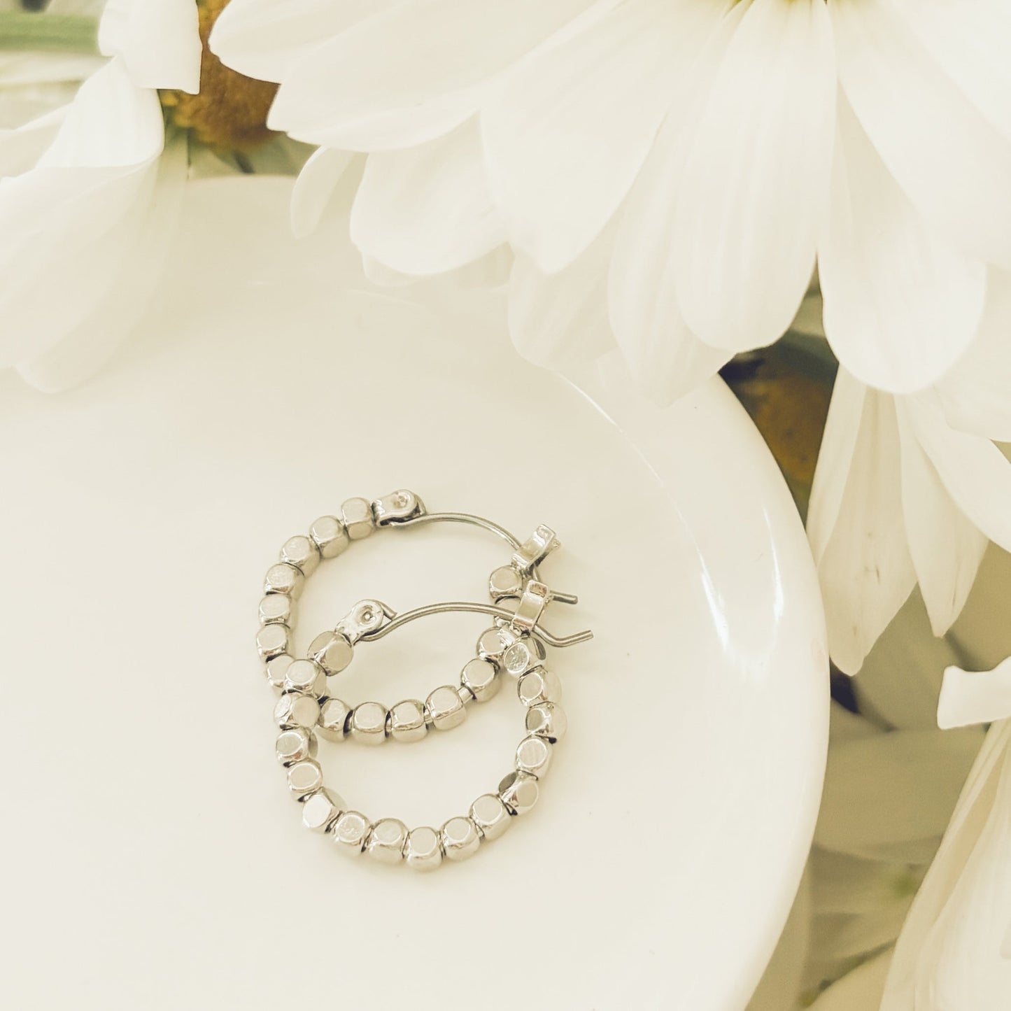 Gold or Silver Glimmer Hoop Earrings, Sparkling Statement Earrings, Elegant Everyday Jewelry, Gift for Her