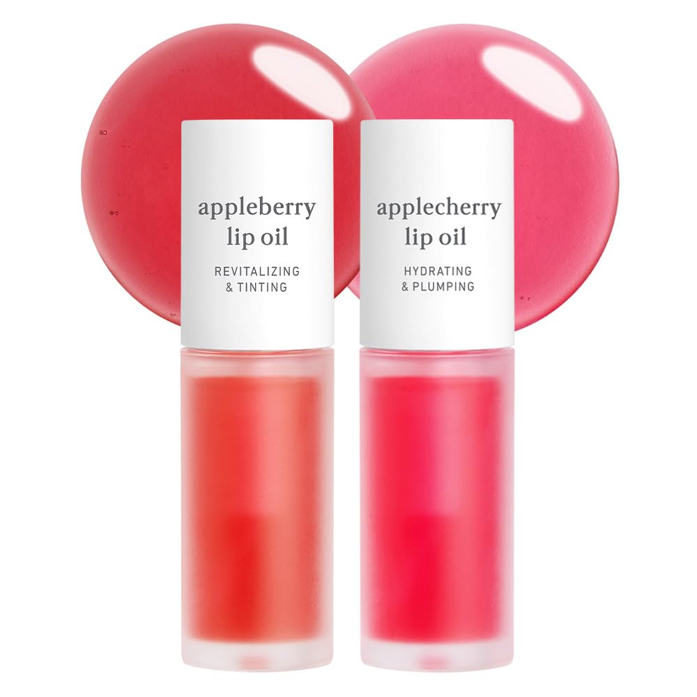 Korean Lip Oil - Appleginseng | Lip Stain, Gift, Long-Lasting, Moisturizing, Plumping, Revitalizing for Dry Lips, Waterproof, No Peel Off, Korean Lip Tint 0.12 Fl Oz