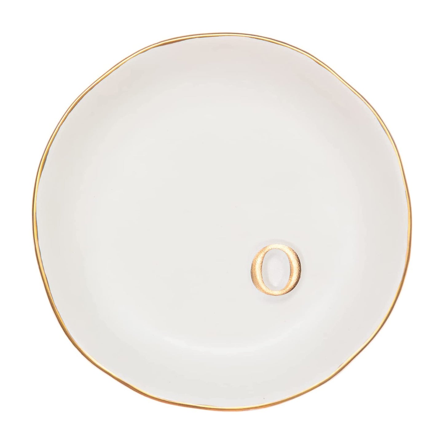 Ceramic Jewelry Tray White Trinket Dish for Rings Earrings Necklace Watch Keys