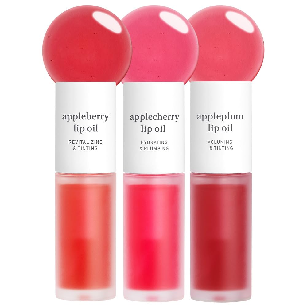 Korean Lip Oil - Appleginseng | Lip Stain, Gift, Long-Lasting, Moisturizing, Plumping, Revitalizing for Dry Lips, Waterproof, No Peel Off, Korean Lip Tint 0.12 Fl Oz