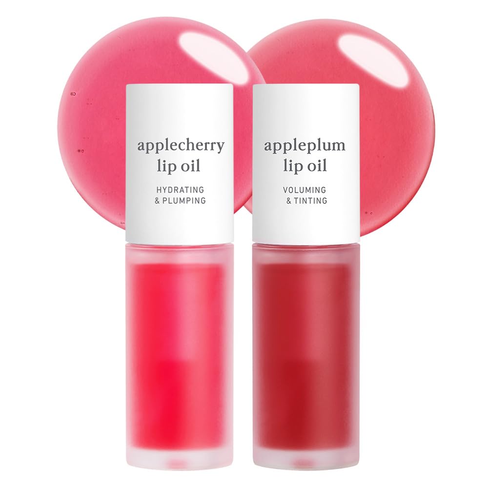 Korean Lip Oil - Appleginseng | Lip Stain, Gift, Long-Lasting, Moisturizing, Plumping, Revitalizing for Dry Lips, Waterproof, No Peel Off, Korean Lip Tint 0.12 Fl Oz