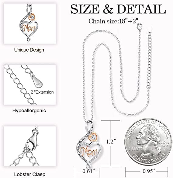 Sterling Silver Mom Necklace – Mother’s Day Jewelry Gift for Mom Grandma Nana