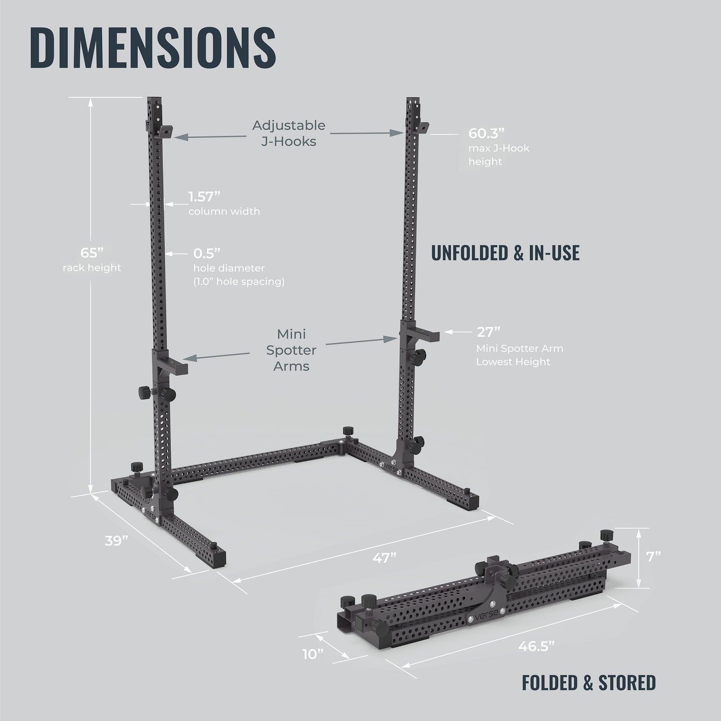 Verse® Agile Rack NEO Ultra-Lightweight Portable Squat Rack for Home Gym