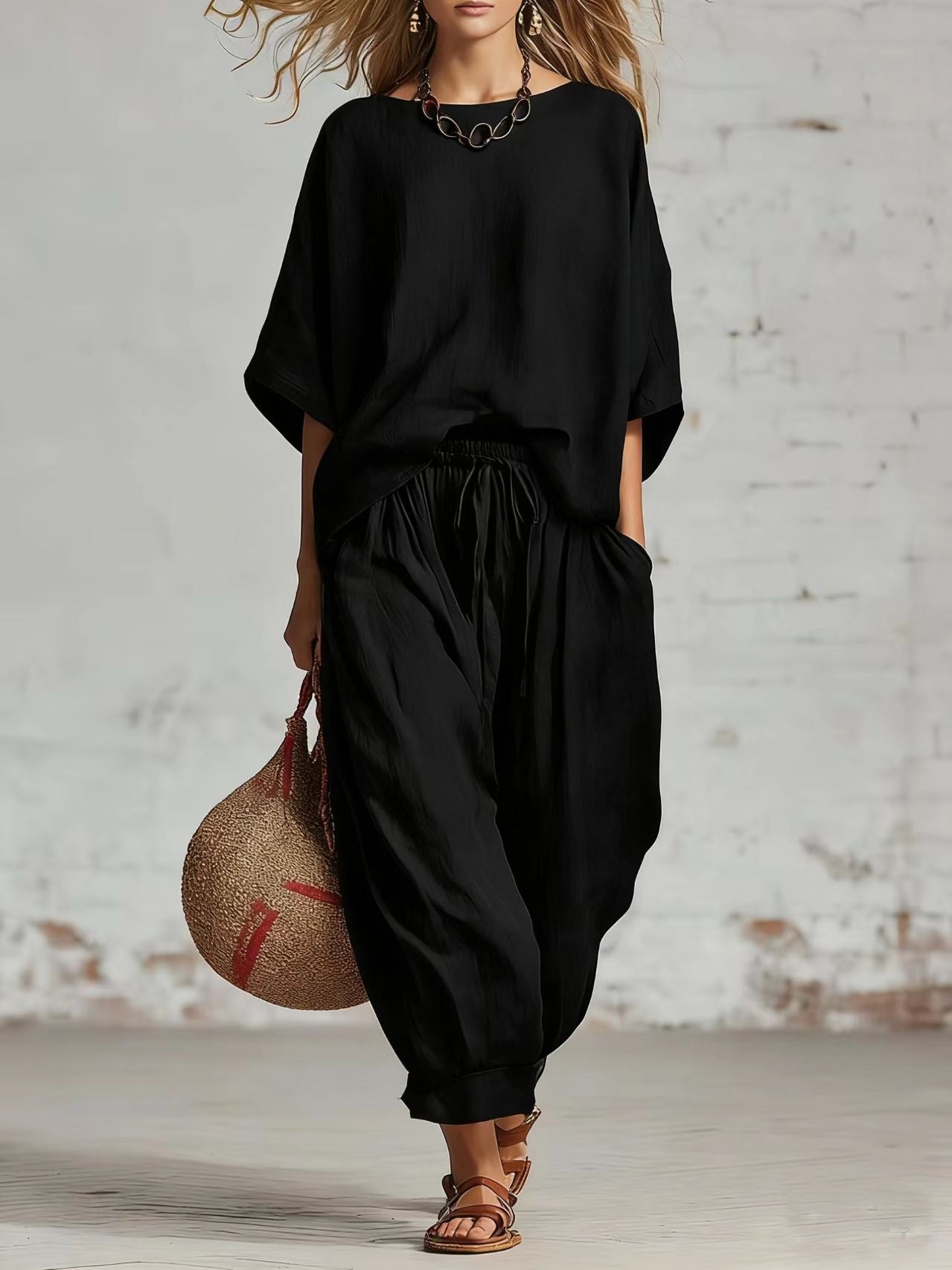 Soft women's everyday two-piece fashion set