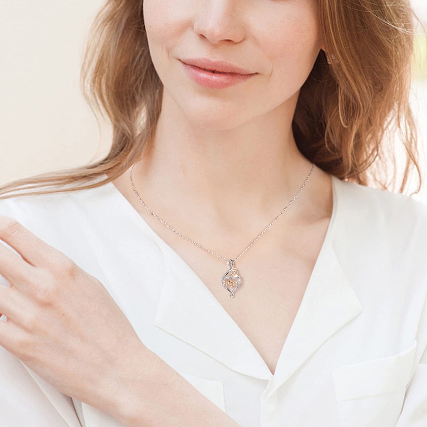 Sterling Silver Mom Necklace – Mother’s Day Jewelry Gift for Mom Grandma Nana