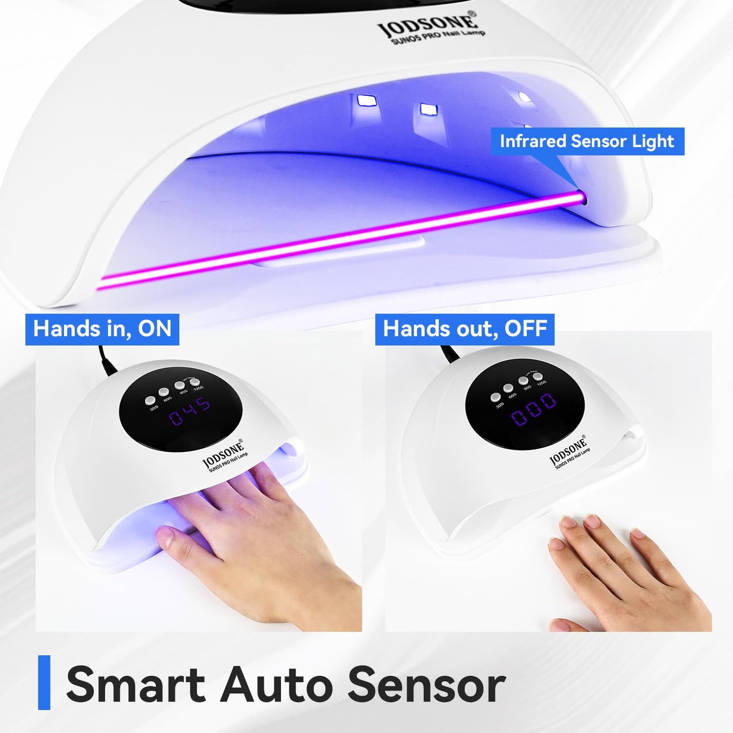 UV LED Nail Lamp – Gel Nail Dryer with Auto Sensor, LCD Display & 4 Timer Setting