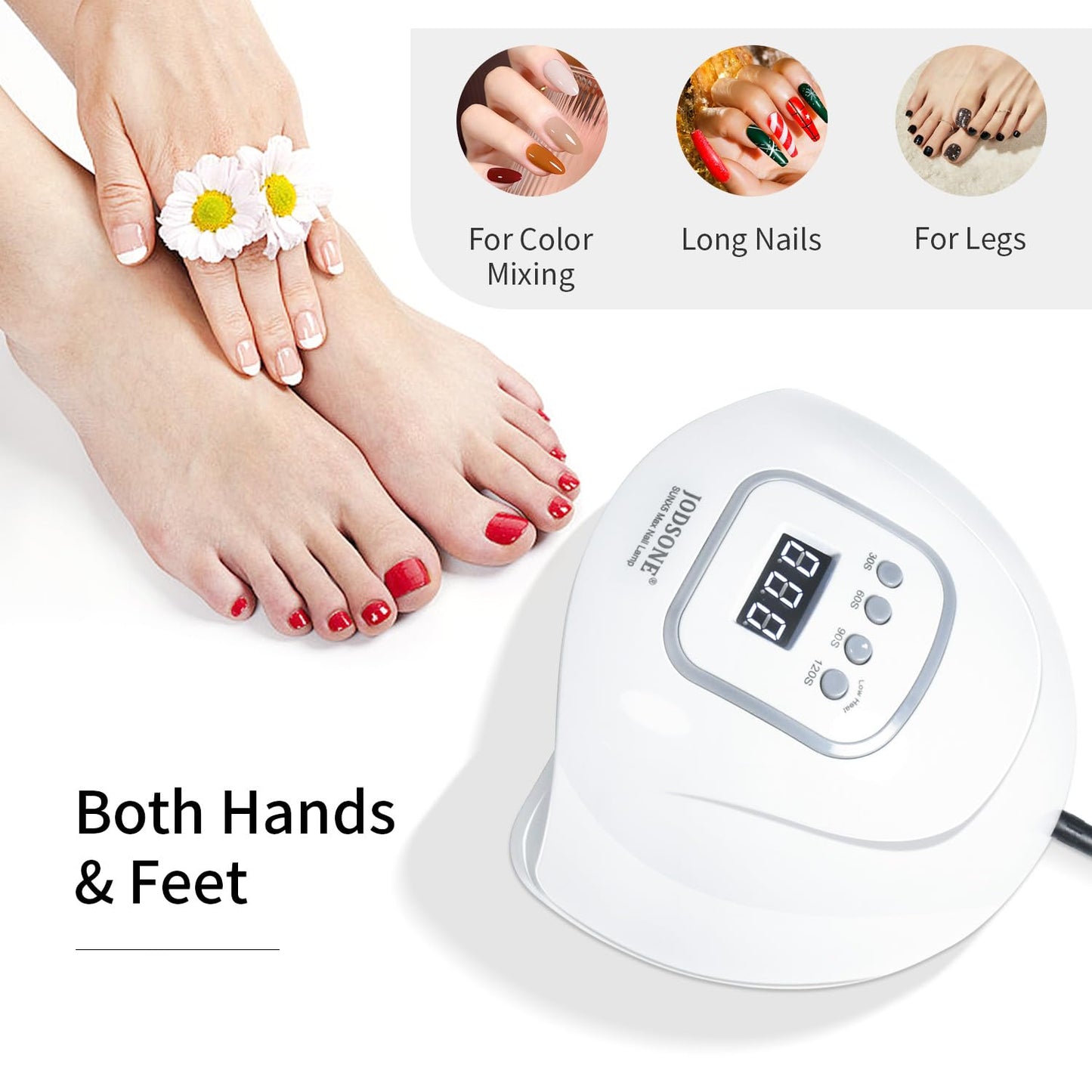 UV LED Nail Lamp – Gel Nail Dryer with Auto Sensor, LCD Display & 4 Timer Setting