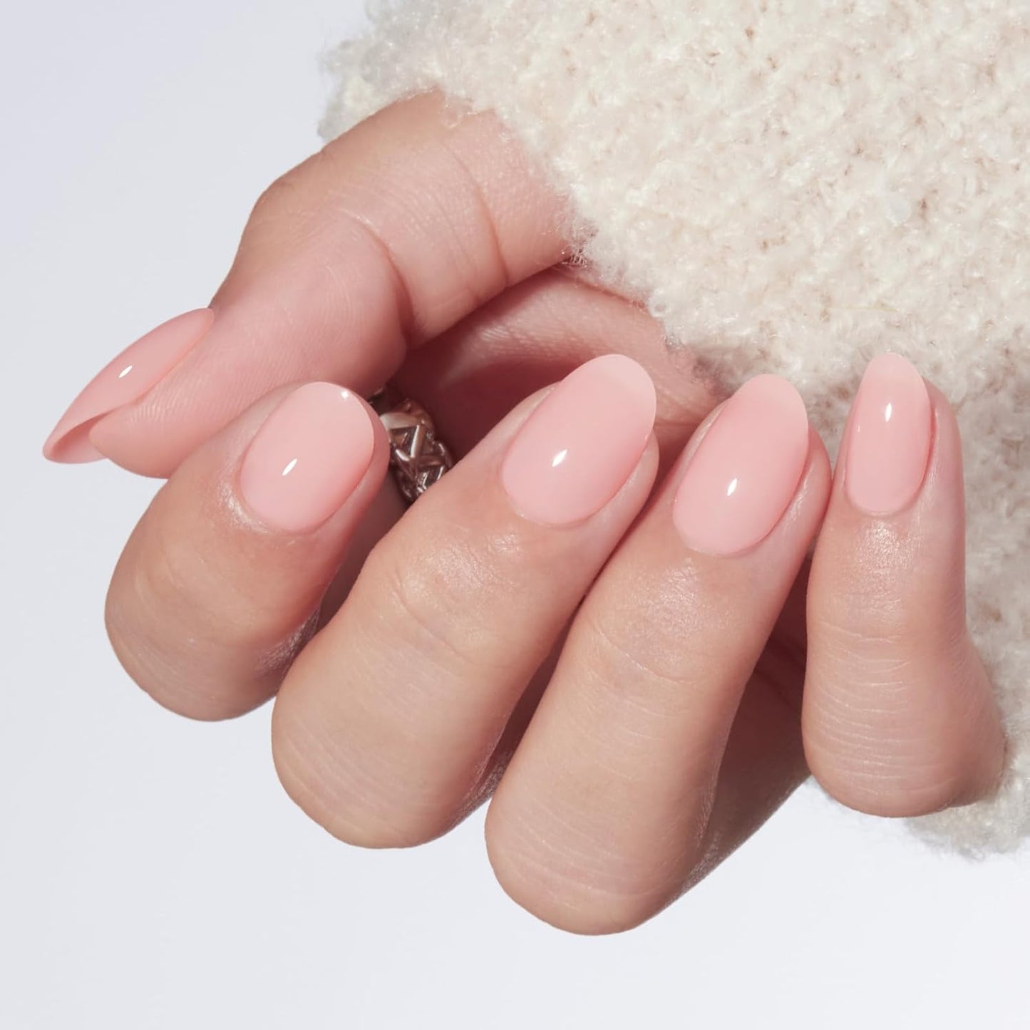 Short Oval Press-On Nails Kit – 32PCS Fake Nails with Glue & Adhesive Tabs for DIY Manicure