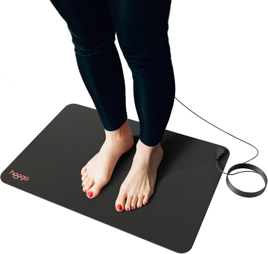 Grounding Mat for Sleep, Energy, Pain Relief, Inflammation, Balance, Wellness. Earth Connected Indoor Grounding for Home, Office, Work. 15 Foot Cord Included. Conductive Carbon