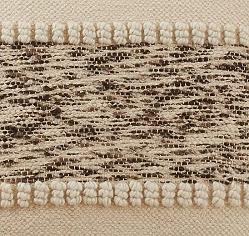 Fennco Styles Ivory Woven Textured Pillow Cover, 18 x 18