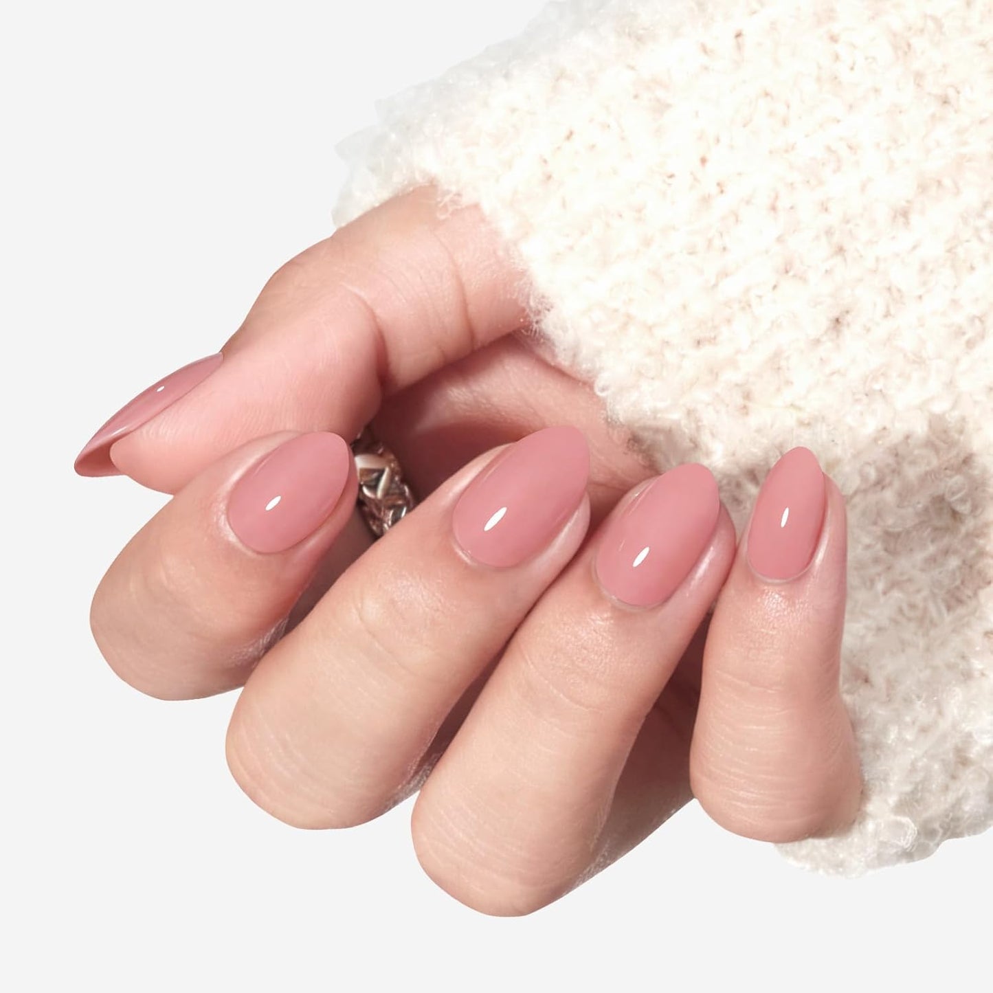 Short Oval Press-On Nails Kit – 32PCS Fake Nails with Glue & Adhesive Tabs for DIY Manicure