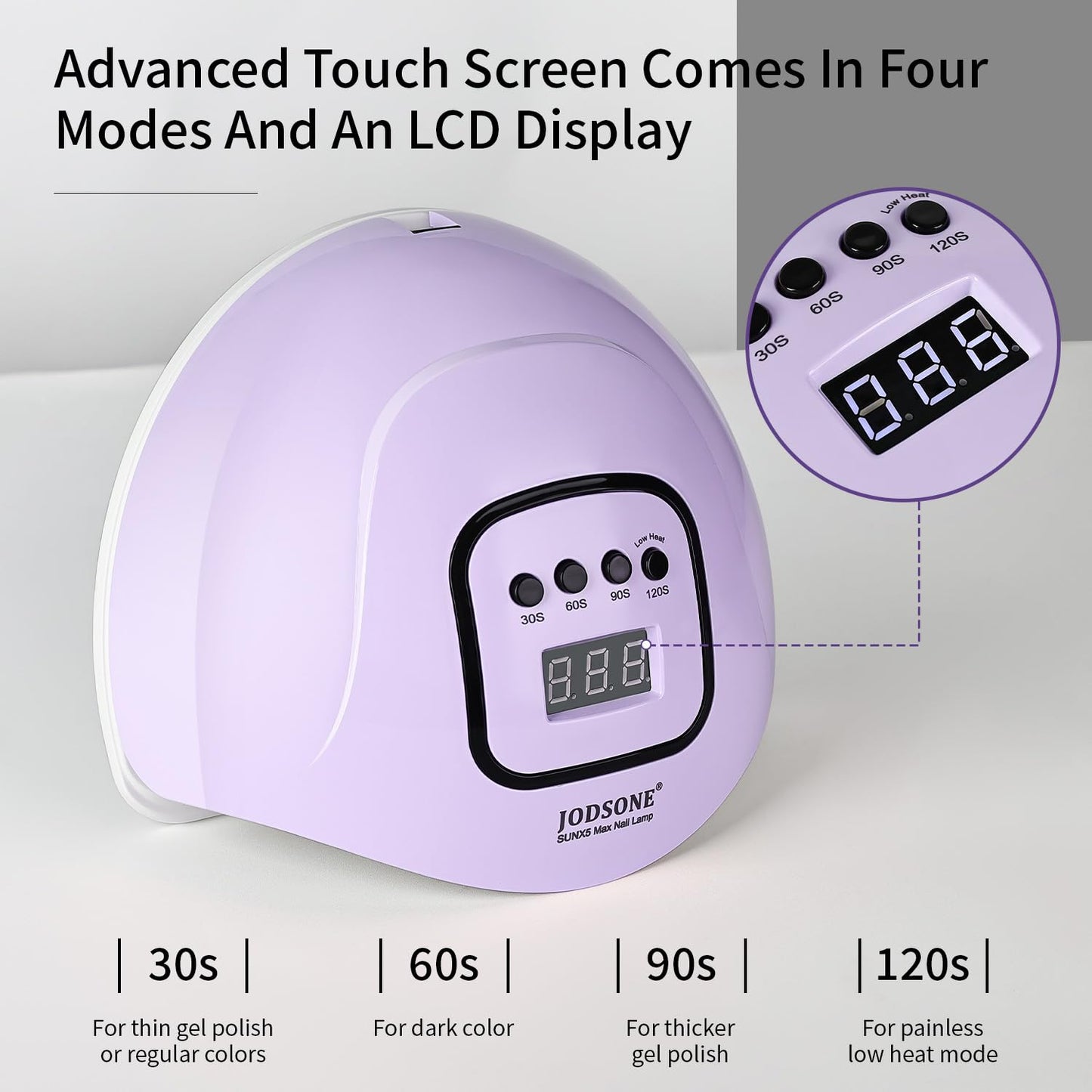 UV LED Nail Lamp – Gel Nail Dryer with Auto Sensor, LCD Display & 4 Timer Setting