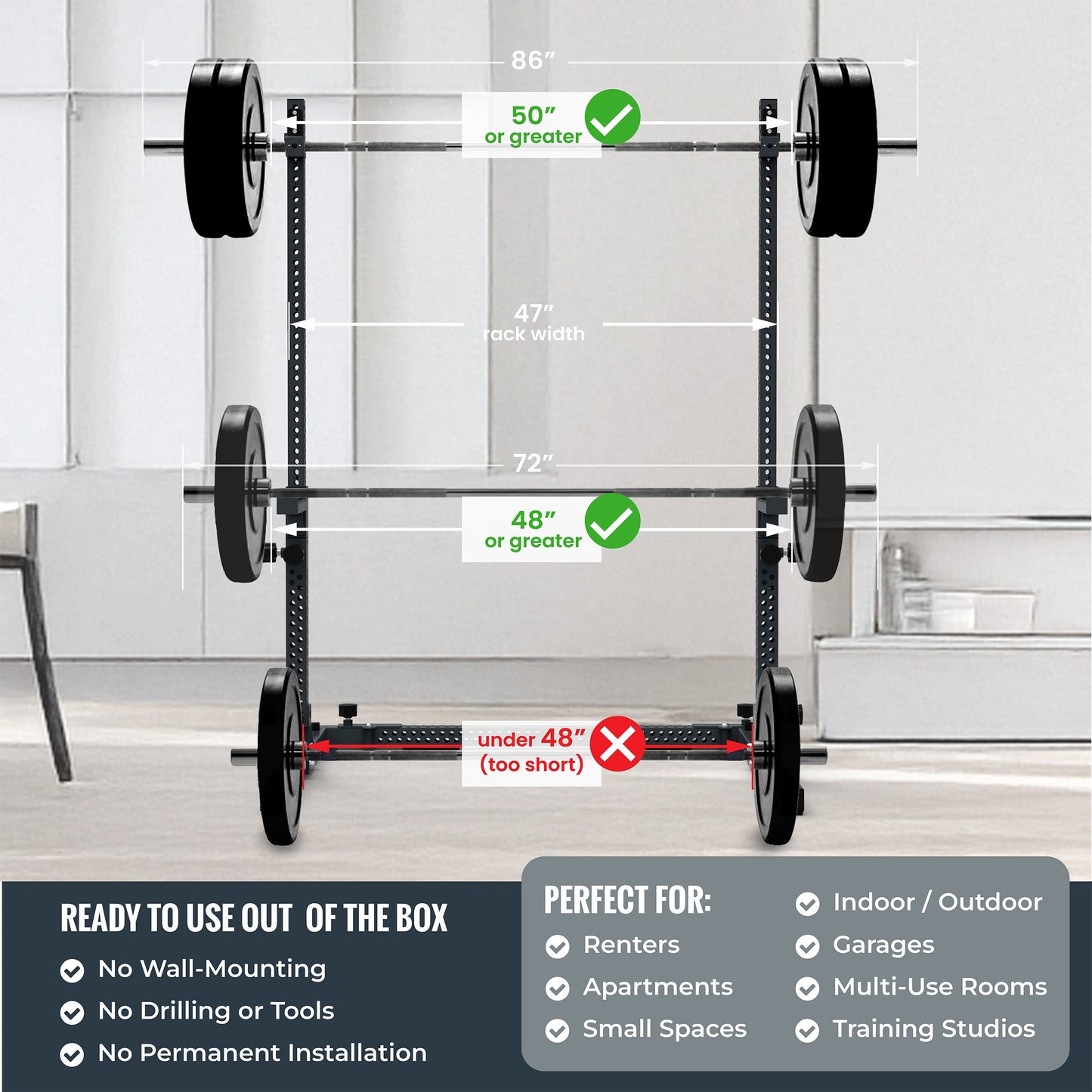 Verse® Agile Rack NEO Ultra-Lightweight Portable Squat Rack for Home Gym