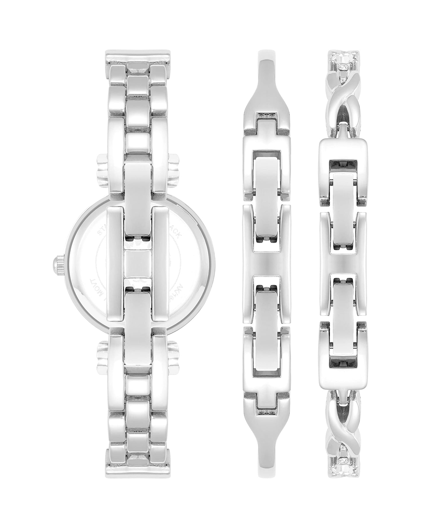 Anne Klein Women’s Crystal Accented Bangle Watch & Bracelet Set – Elegant Gold-Tone Jewelry Set