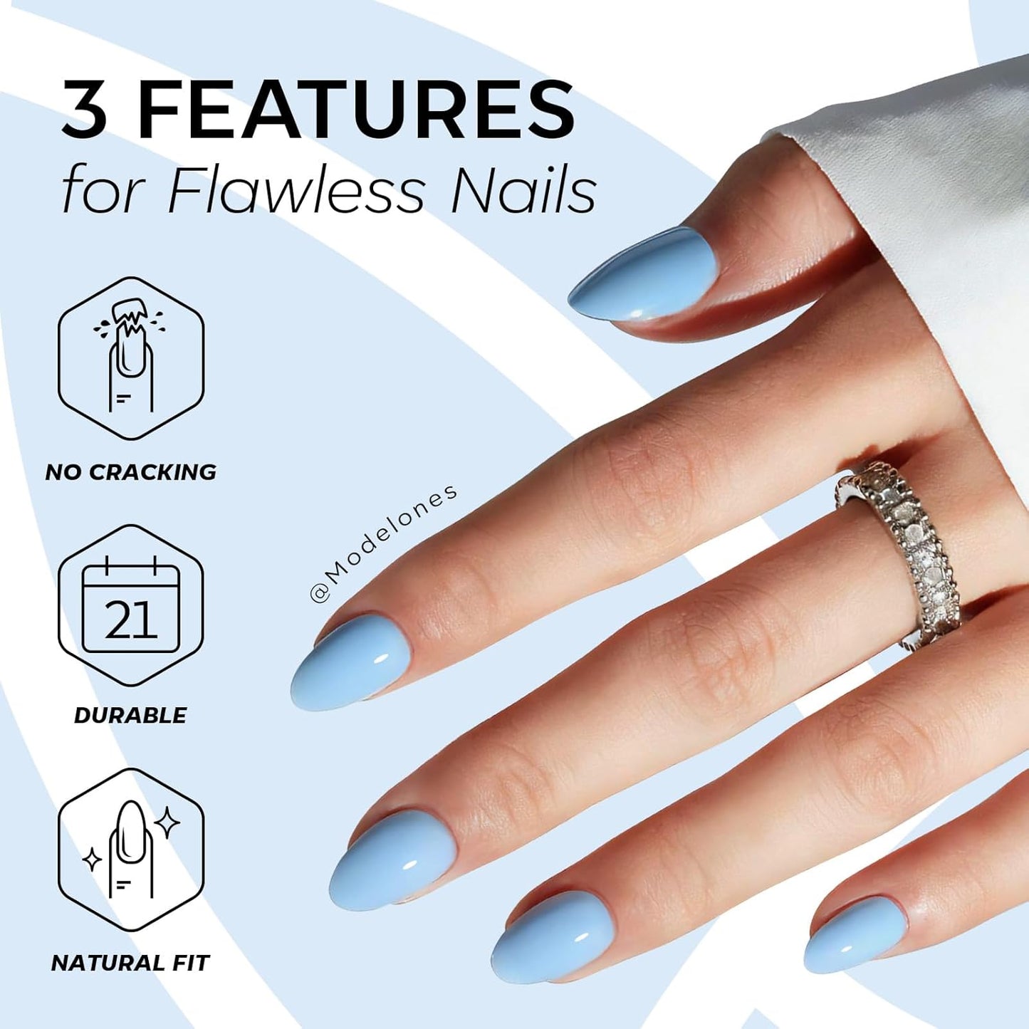 Short Oval Press-On Nails Kit – 32PCS Fake Nails with Glue & Adhesive Tabs for DIY Manicure