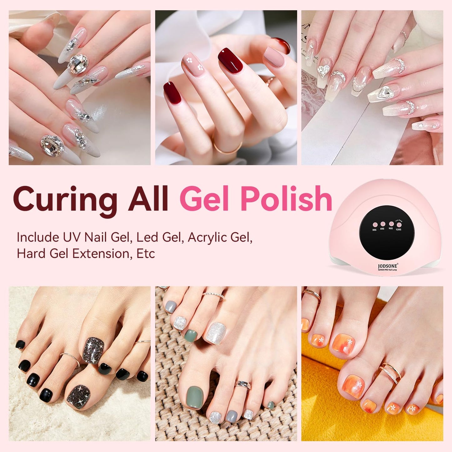 UV LED Nail Lamp – Gel Nail Dryer with Auto Sensor, LCD Display & 4 Timer Setting