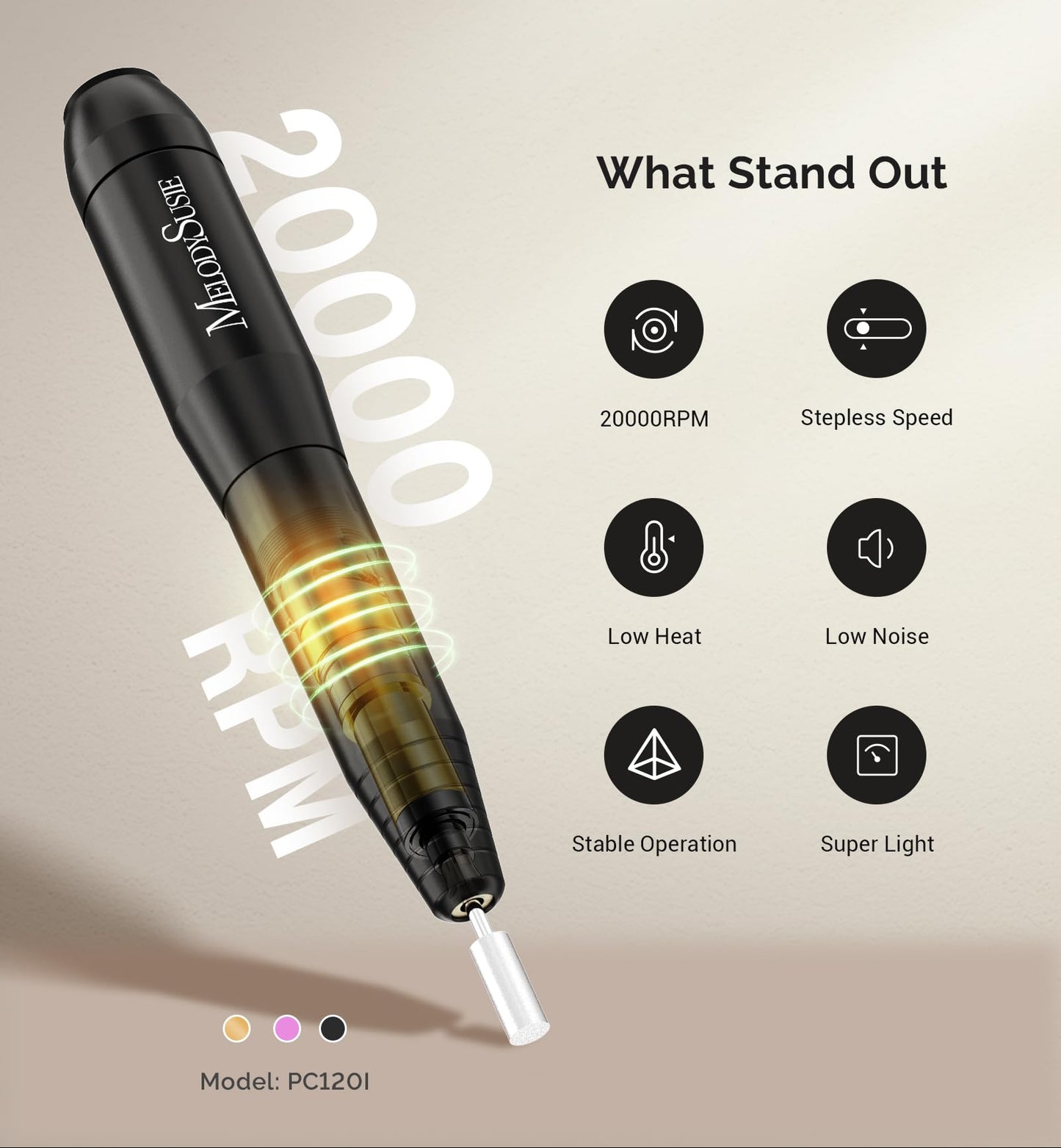 Portable USB Nail Drill Pen – 20000RPM Electric Nail File Kit for Gel Removal & Manicure