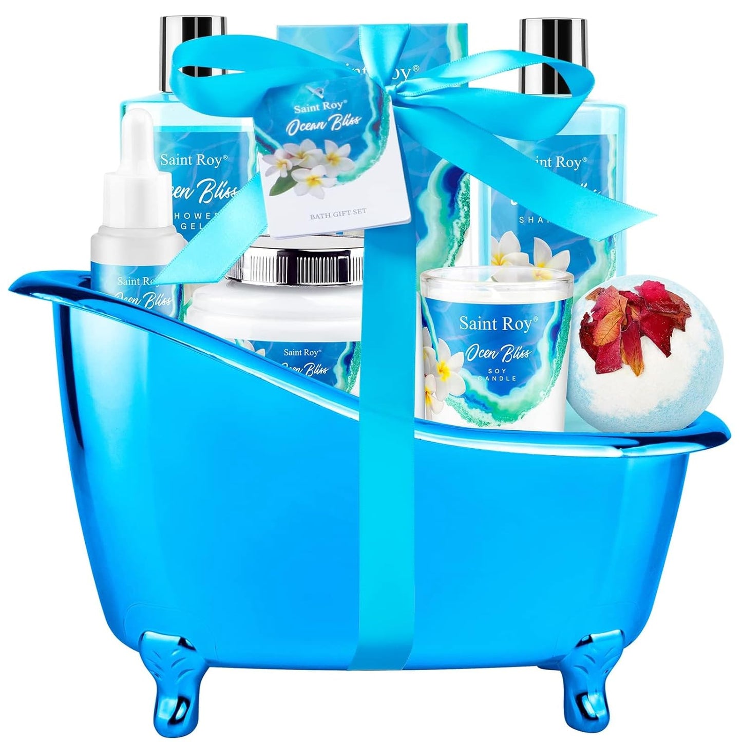 Christmas Gifts for Women Bath & Body Gift Set, Luxury Home Spa Bath Gift Basket, Honey Almond Scented Bath Set, Pamper Gifts Birthday Gifts & Teens, Spa Kit Gift, Home Spa Gifts for Men Dad