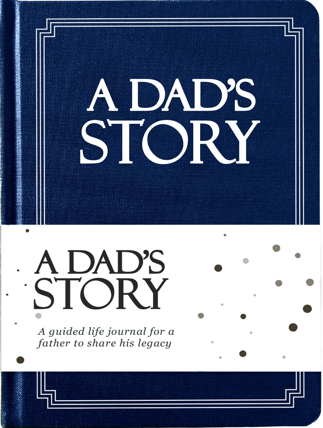 Book titled 'A Dad's Story' with a blue and white cover