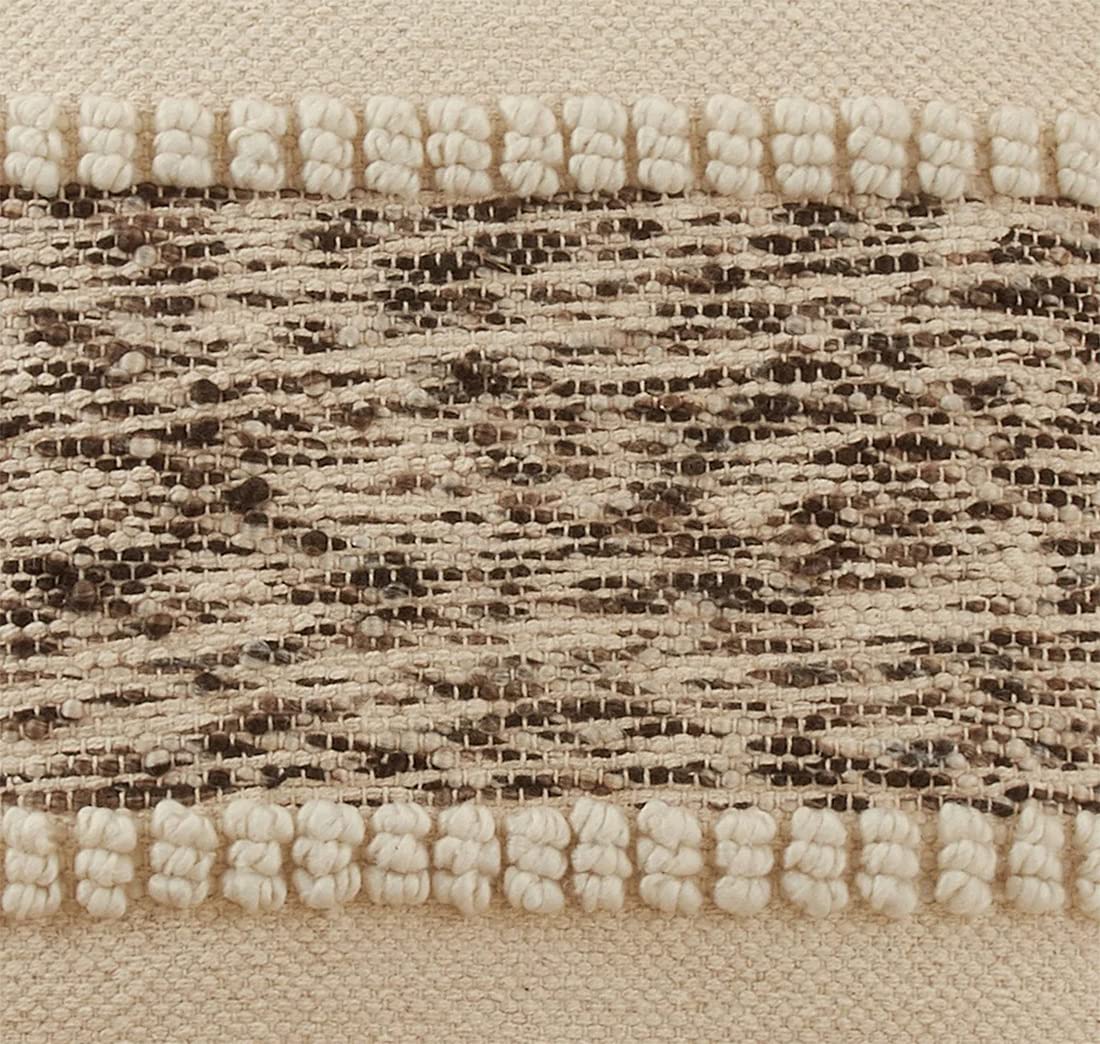 Fennco Styles Ivory Woven Textured Pillow Cover, 18 x 18