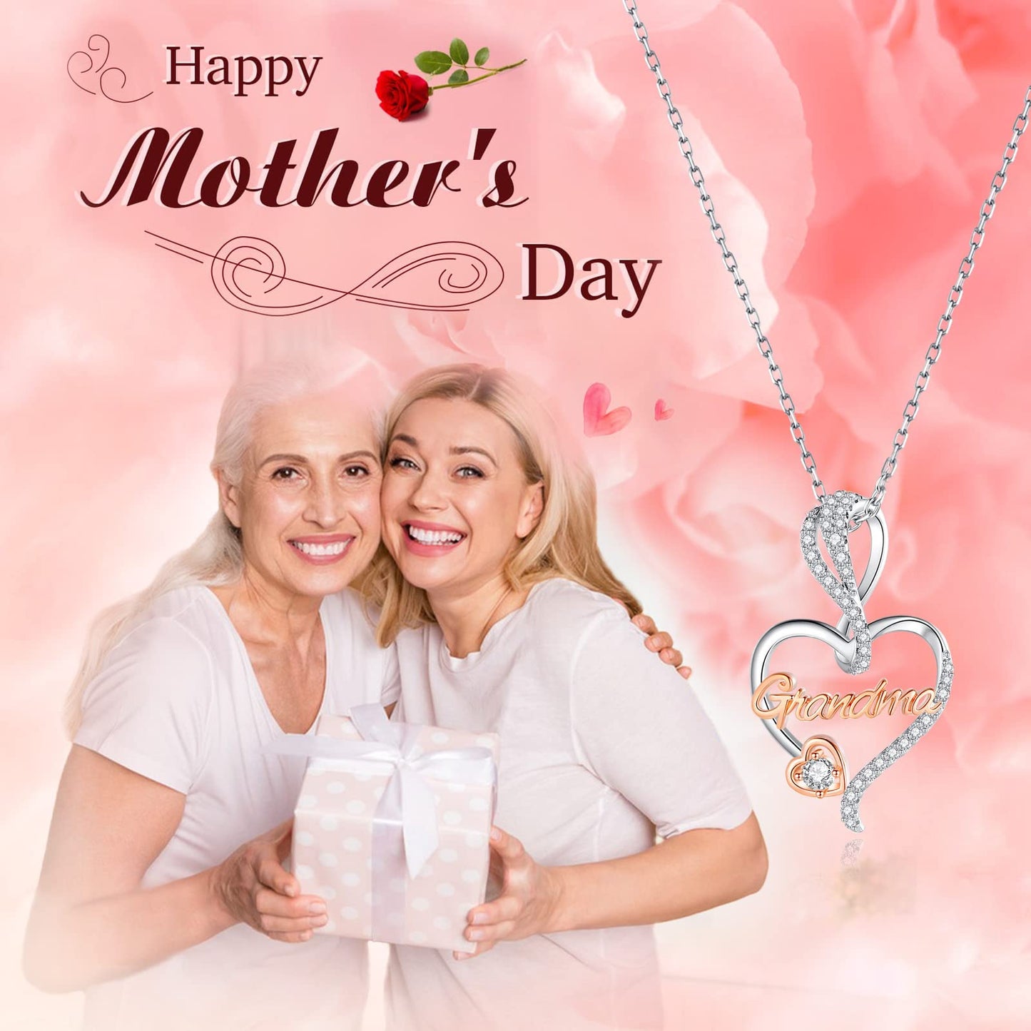 Sterling Silver Mom Necklace – Mother’s Day Jewelry Gift for Mom Grandma Nana
