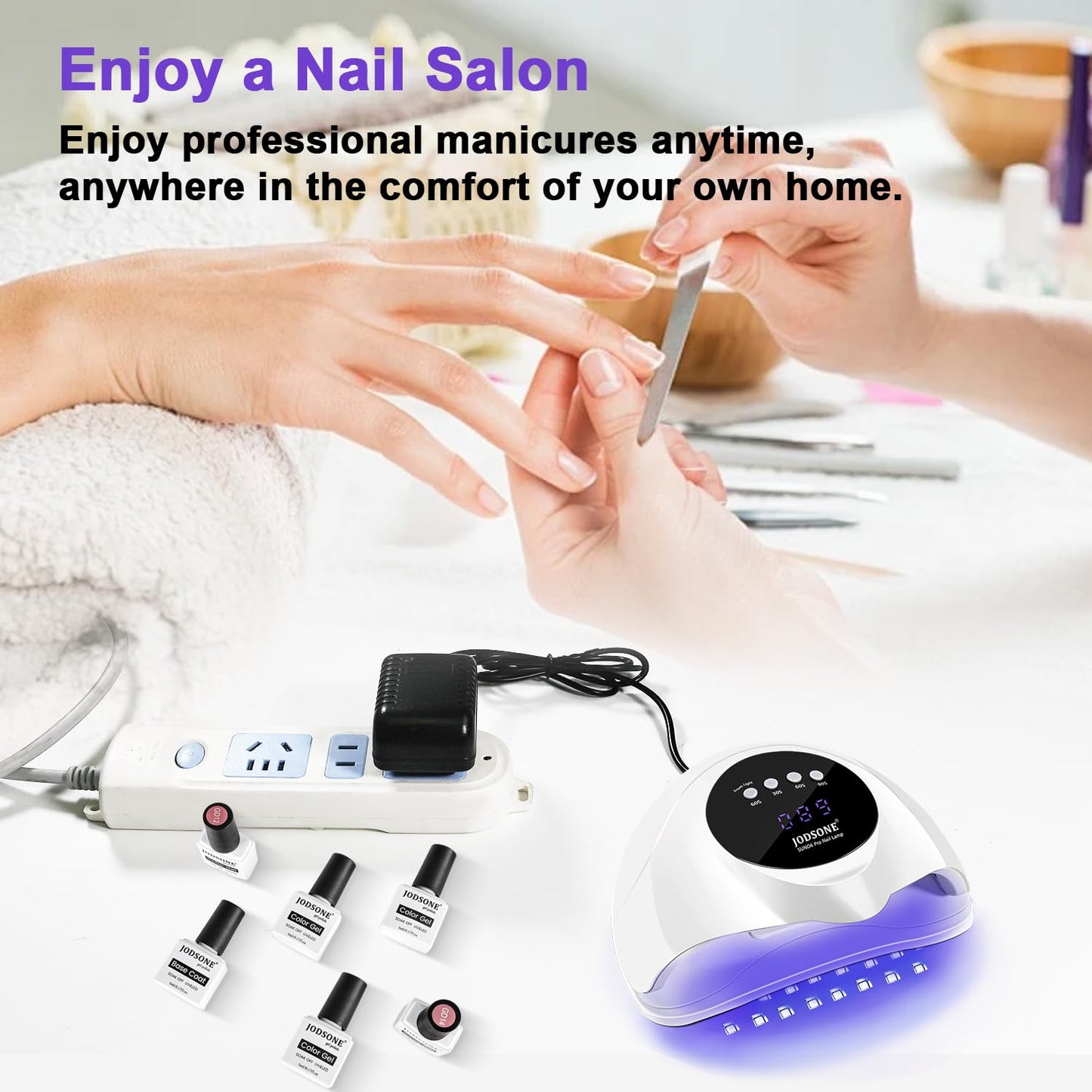 UV LED Nail Lamp – Gel Nail Dryer with Auto Sensor, LCD Display & 4 Timer Setting