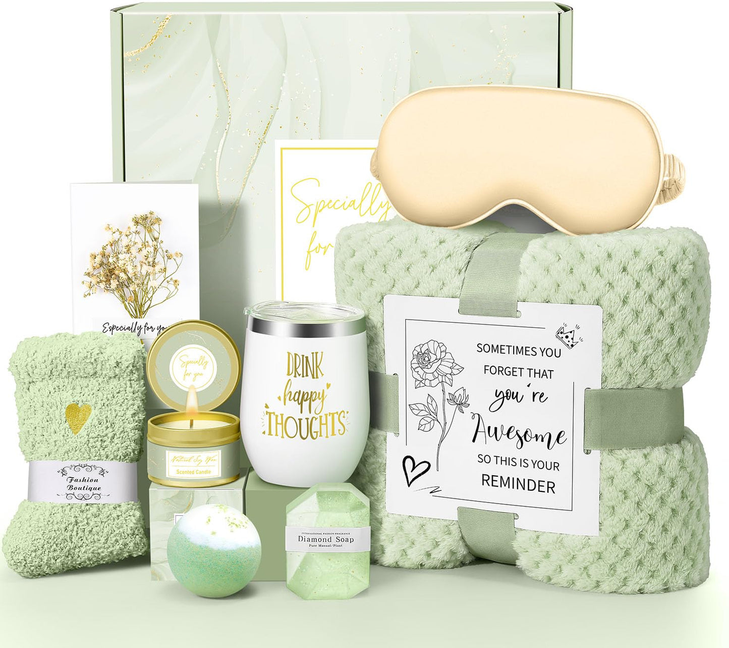Happy Birthday Gifts for Women Mom Her Friend Sister Wife Grandma, Self Care Gifts Get Well Gifts Unique Relaxing Spa Gift Basket Set, Christmas Gifts for Women Mom Wife Grandma Friends Sister