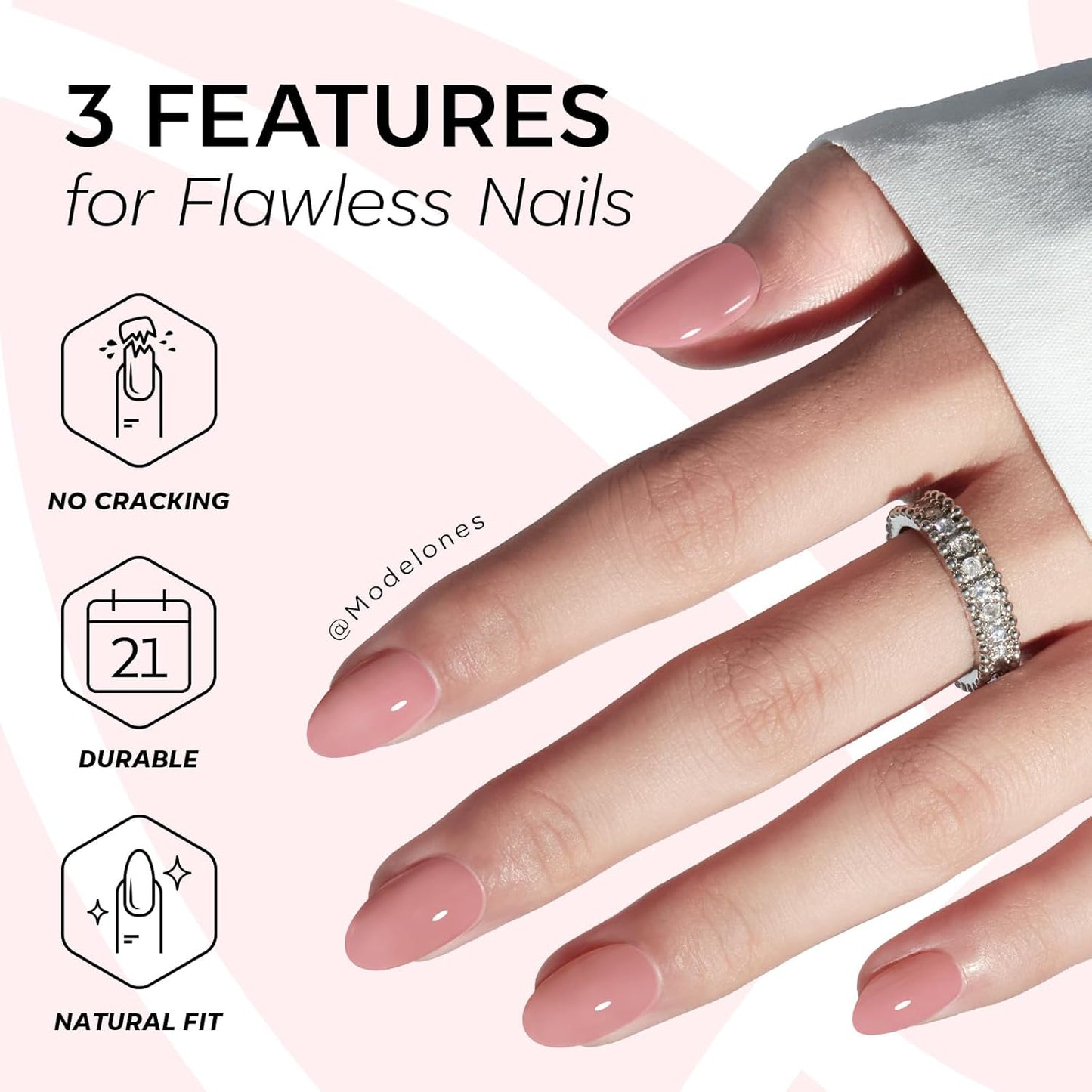 Short Oval Press-On Nails Kit – 32PCS Fake Nails with Glue & Adhesive Tabs for DIY Manicure
