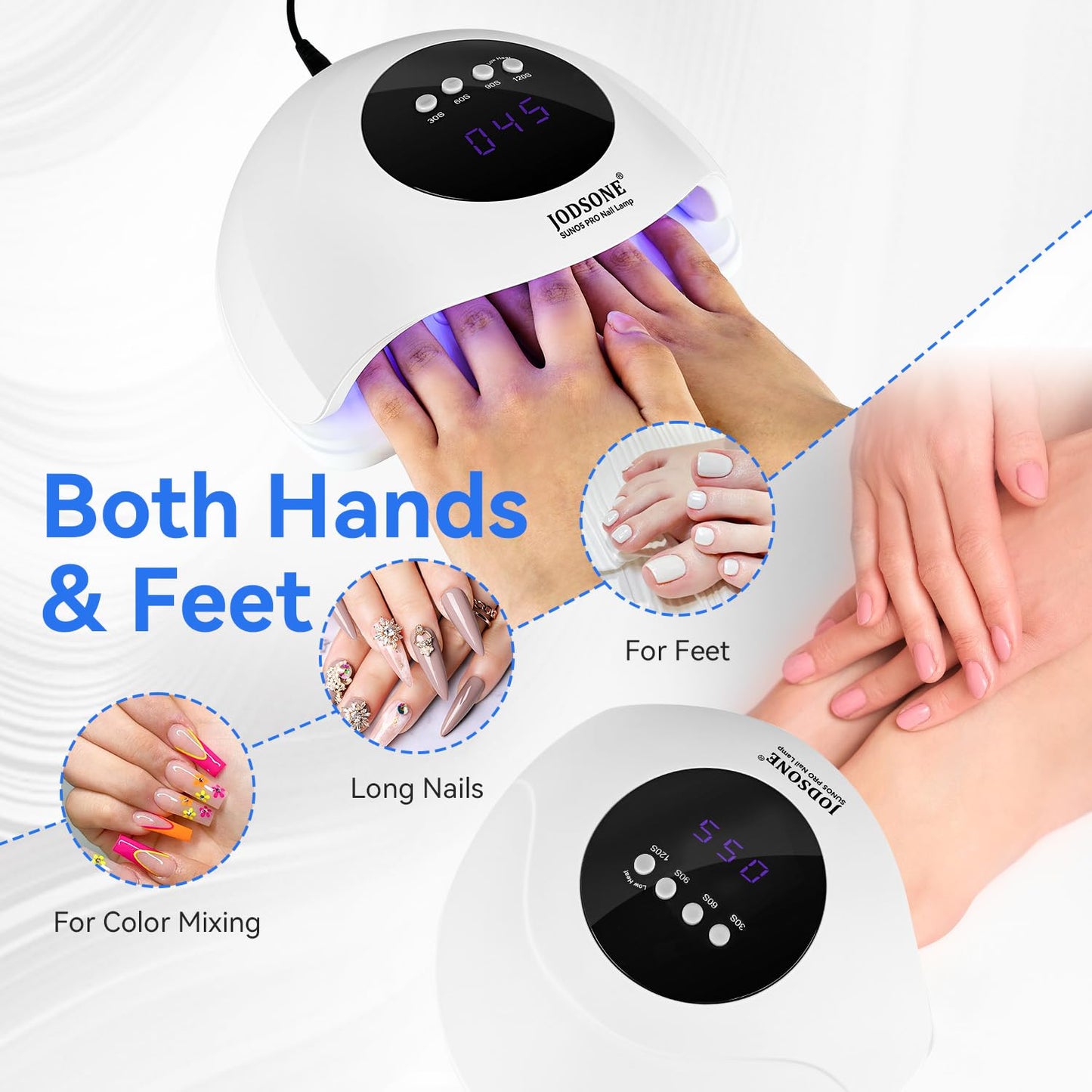 UV LED Nail Lamp – Gel Nail Dryer with Auto Sensor, LCD Display & 4 Timer Setting