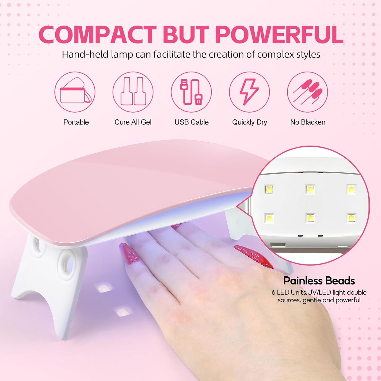 Acrylic Nail Kit for Beginners – Complete Nail Set with Drill, Nail Lamp & Decorations