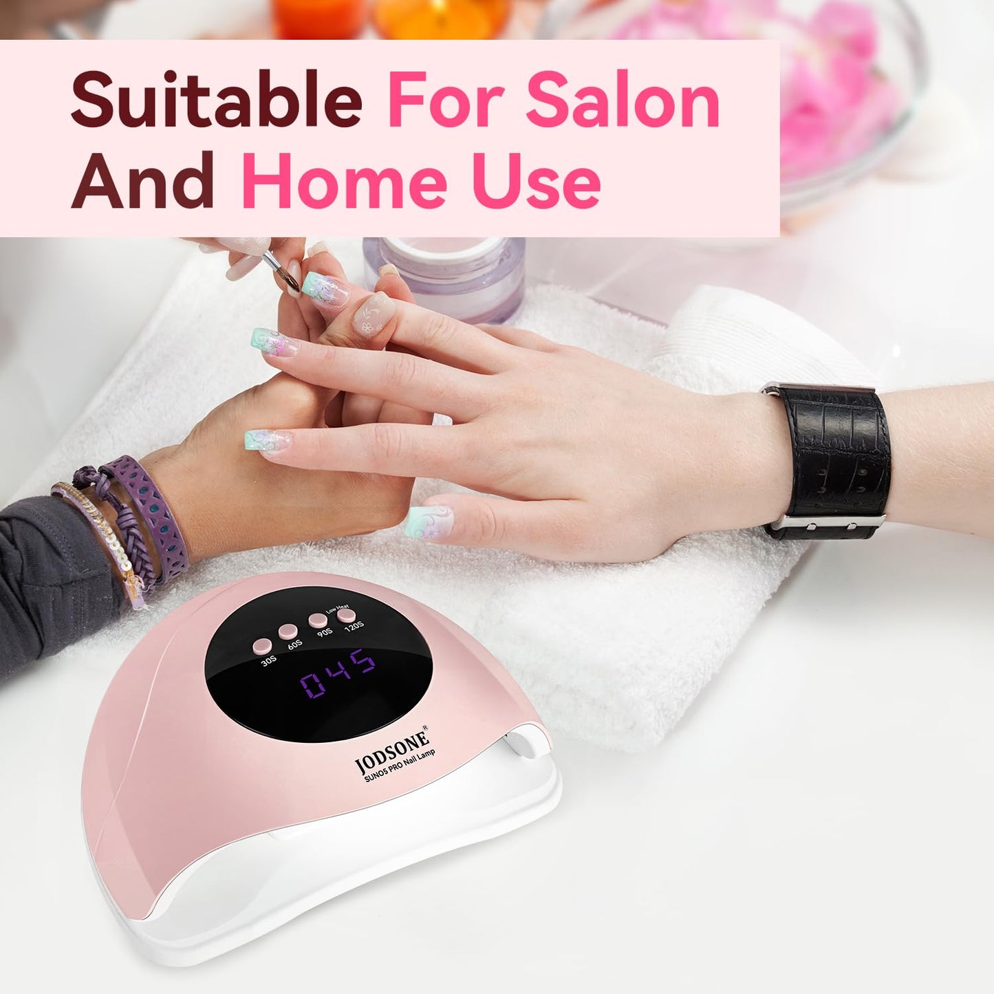 UV LED Nail Lamp – Gel Nail Dryer with Auto Sensor, LCD Display & 4 Timer Setting
