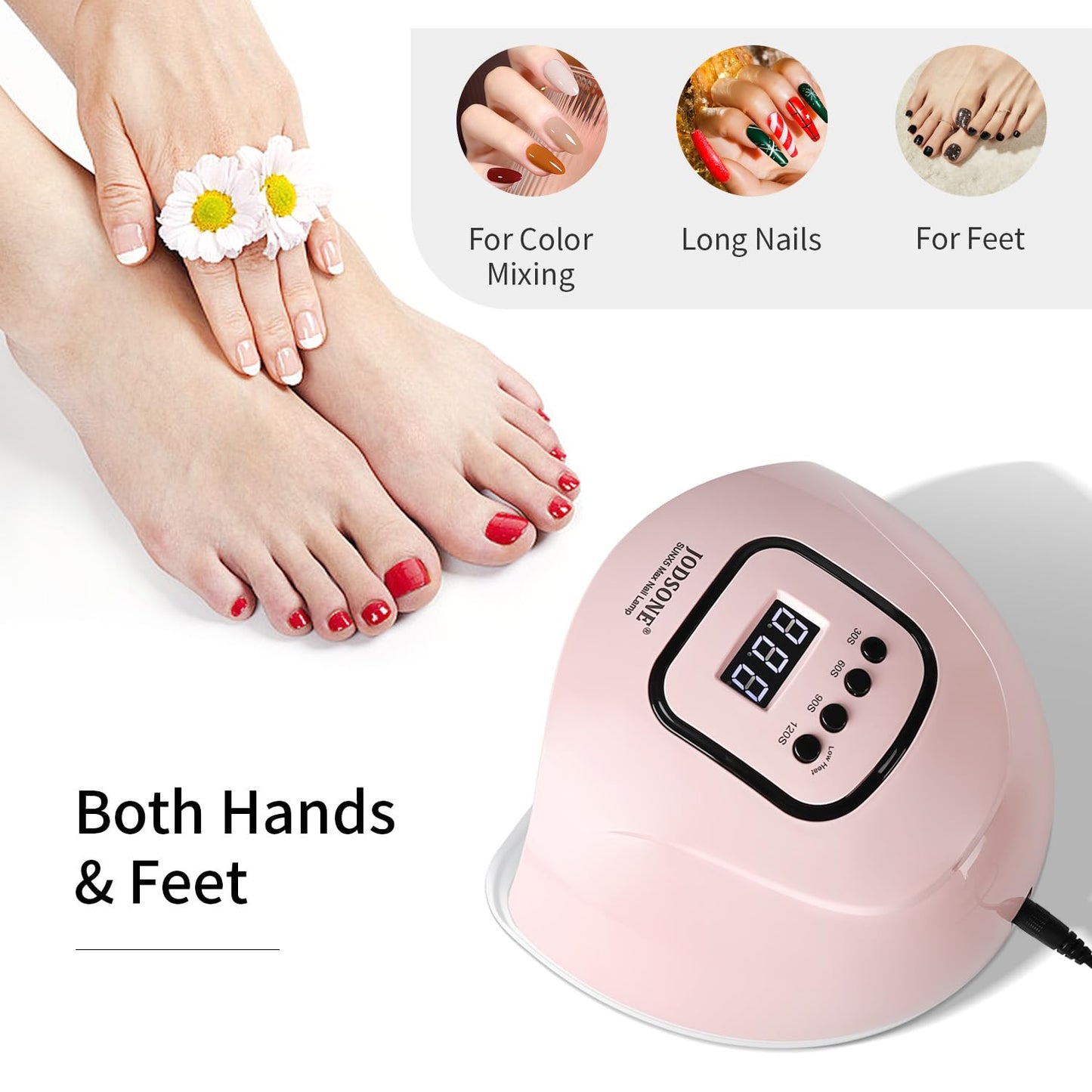 UV LED Nail Lamp – Gel Nail Dryer with Auto Sensor, LCD Display & 4 Timer Setting