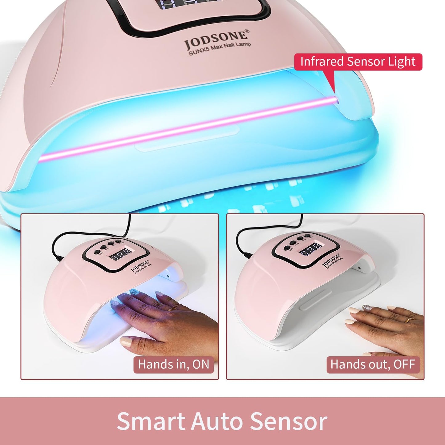 UV LED Nail Lamp – Gel Nail Dryer with Auto Sensor, LCD Display & 4 Timer Setting