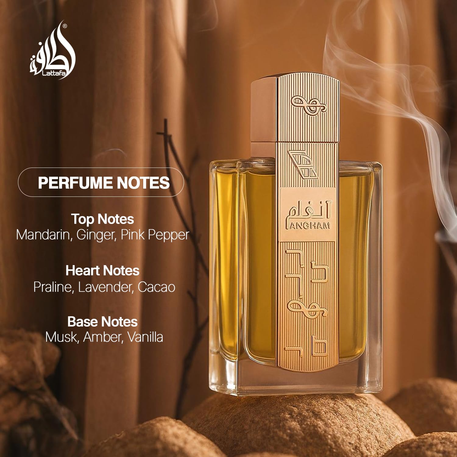 Angham - Citrus, Lavender, Musk, Amber, Vanilla - Eau De Parfum Long-Lasting Fragrance for Unisex, 3.40 Ounce / 100 Ml