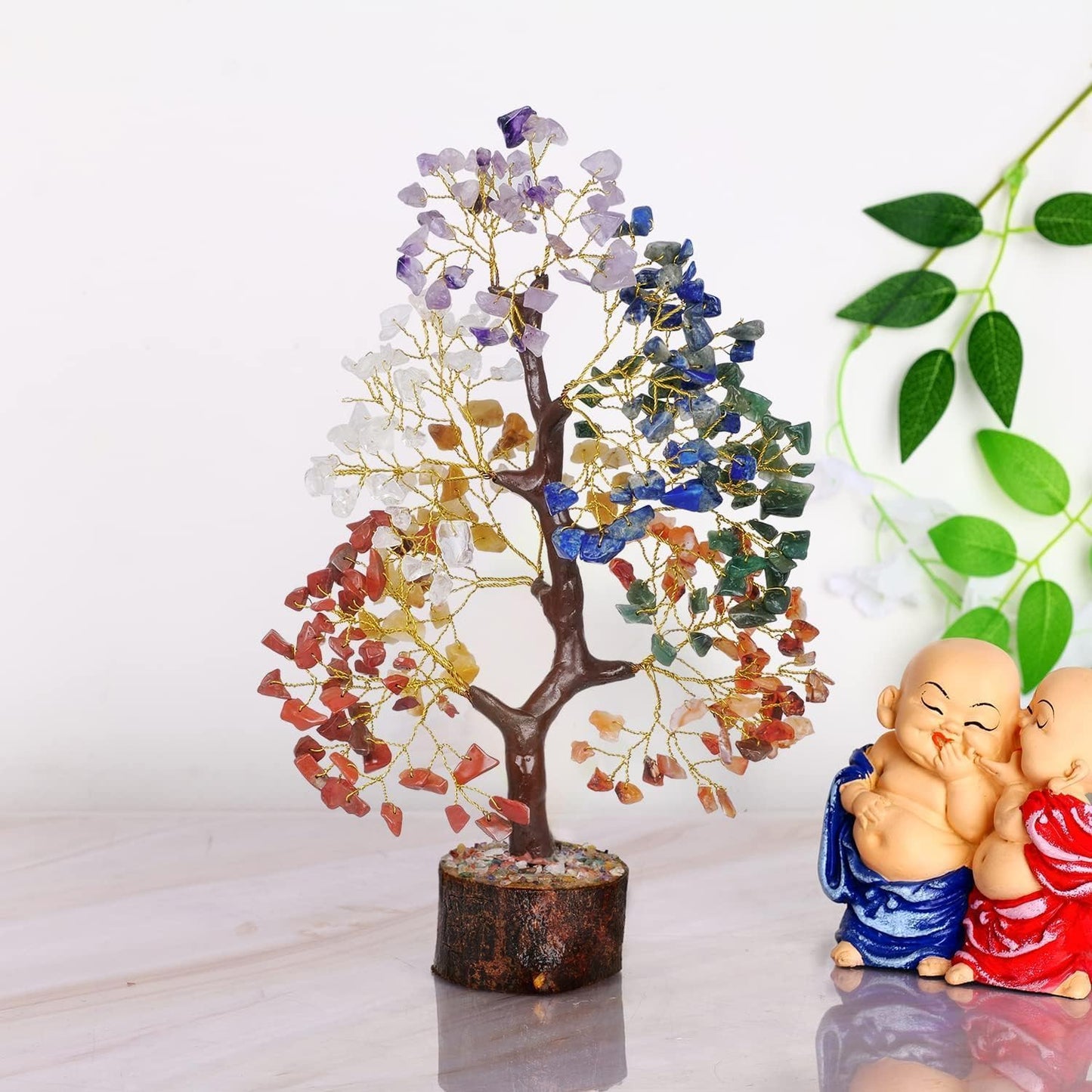 Chakra Crystal Tree - Handmade Healing Crystal Trees with 7 Chakra Stones - Decorative Tree of Life for Meditation, Feng Shui, and Home Decor - Unique Birthday Gifts for Women