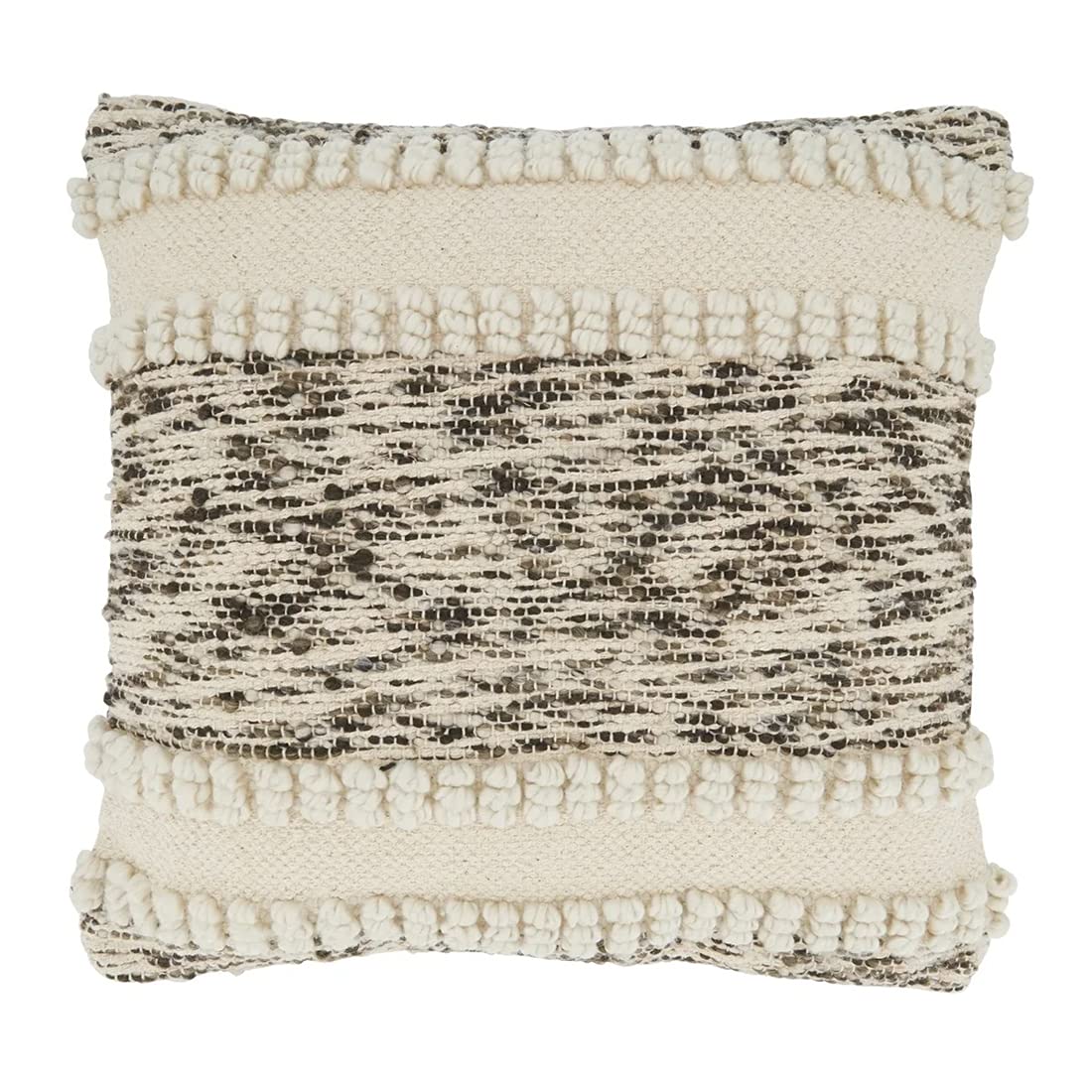 Fennco Styles Ivory Woven Textured Pillow Cover, 18 x 18