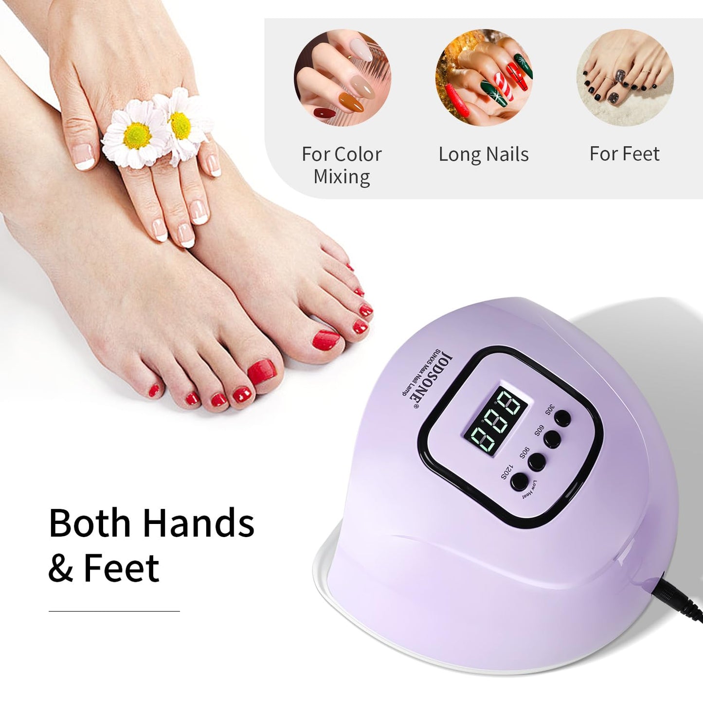 UV LED Nail Lamp – Gel Nail Dryer with Auto Sensor, LCD Display & 4 Timer Setting