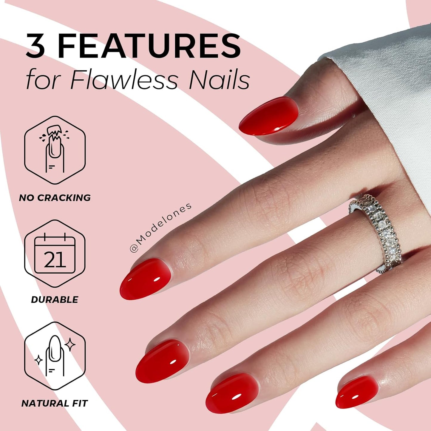 Short Oval Press-On Nails Kit – 32PCS Fake Nails with Glue & Adhesive Tabs for DIY Manicure