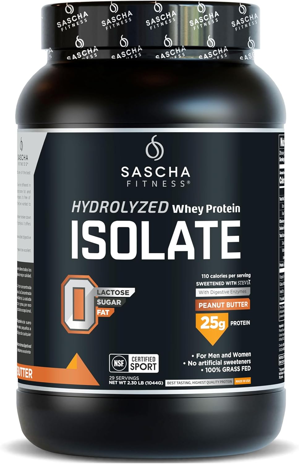 Hydrolyzed Whey Protein Isolate,100% Grass-Fed (2 Pounds, Cookies & Cream)